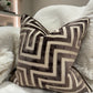 Maze Velvet Cut 22" Chocolate Cushion