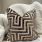 Maze Velvet Cut 16" Chocolate Cushion