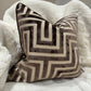 Maze Velvet Cut 16" Chocolate Cushion