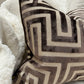 Maze Velvet Cut 22" Chocolate Cushion