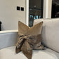 Taupe Velvet Bow 18" Cushion