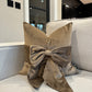 Taupe Velvet Bow 18" Cushion