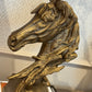 Horse Head Sculpture Antique Gold