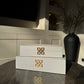 Large White Faux Leather Storage Boxes Set Of 2