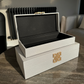 Large White Faux Leather Storage Boxes Set Of 2