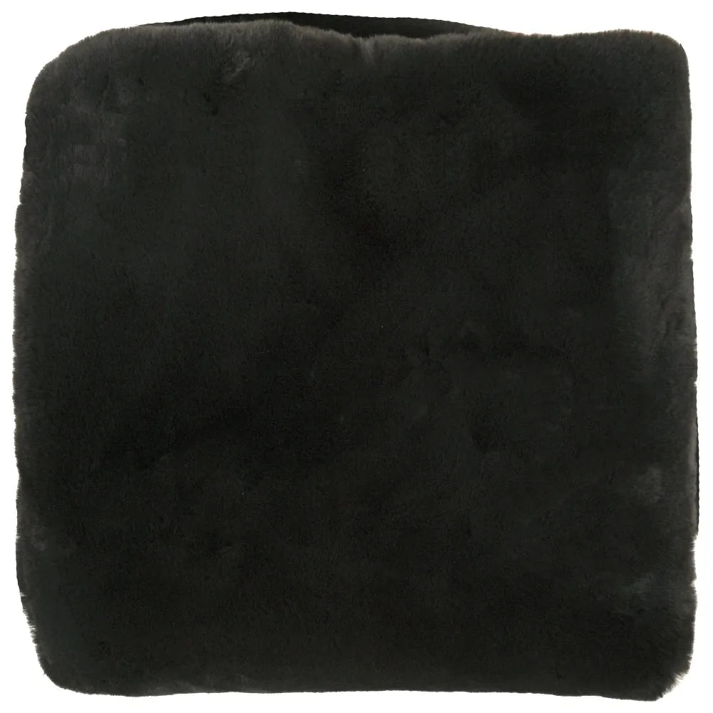 Luxury Black Faux Rabbit Fur Throw