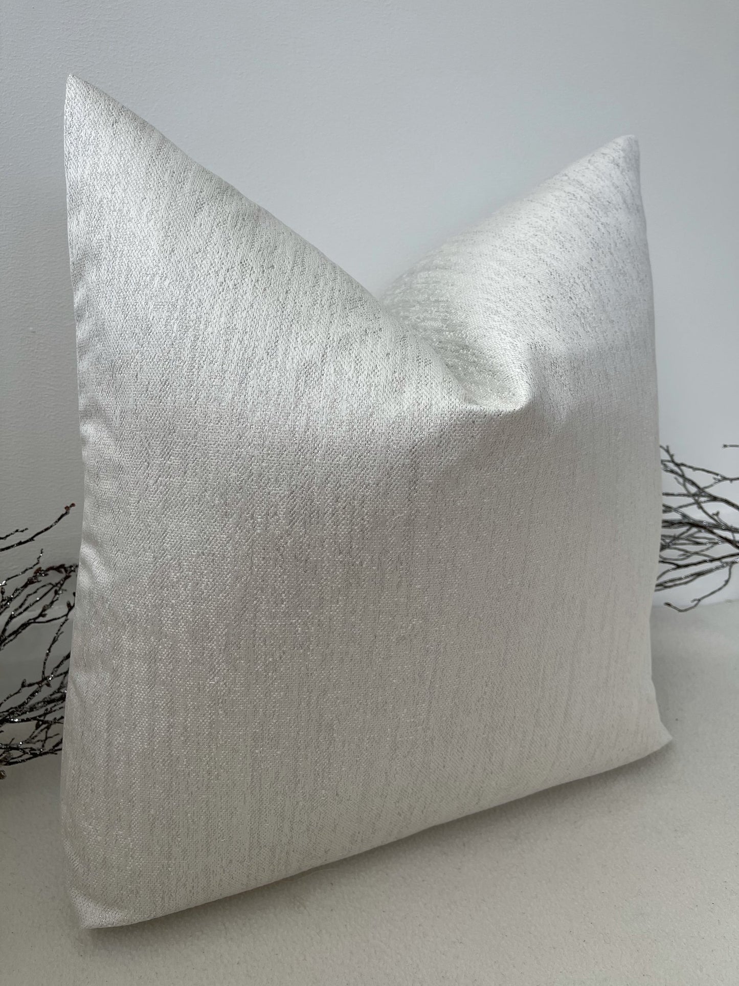 Isabella White Sparkly 20" Cushion