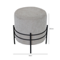 Grey Linen Ottoman with Black Legs