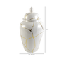 Harlow 41cm White and Gold Ginger Jar