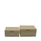 Gold Faux Leather Boxes Set of 2