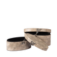 Taupe Snake Faux Leather Oval Boxes Set of 2