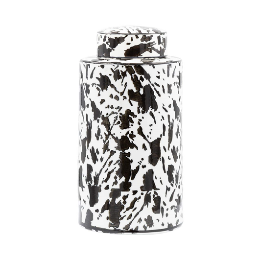 Bria 30cm White and Black Ginger Jar
