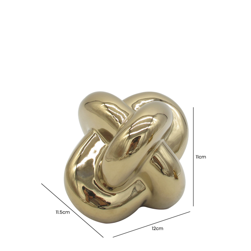Gold Knot Ceramic Medium Sculpture