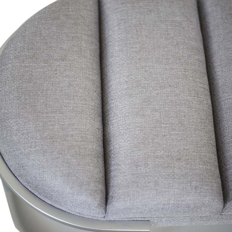 Perrie Grey Tufted Linen Bench