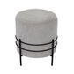 Grey Linen Ottoman with Black Legs