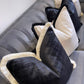 Jamila Black Velvet 18' Cushion With Ivory Fringe