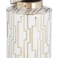 Renne Large White/Gold Ceramic Jar