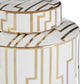 Renne Large White/Gold Ceramic Jar