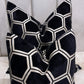 Black Ivor Hexagon Velvet Cushion Small 16"