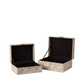 Taupe Snake Faux Leather Boxes Set of 2